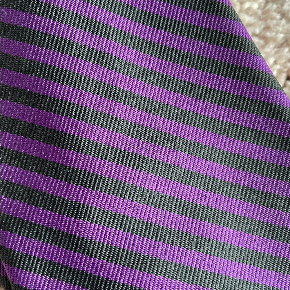 Classic Navy and Black Striped Tie - Picture 4 of 12